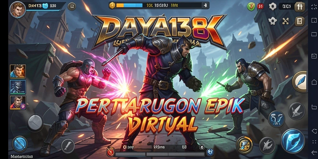 Tangkapan layar gameplay <strong>DAYA138</strong> menampilkan pertarungan seru dalam arena.