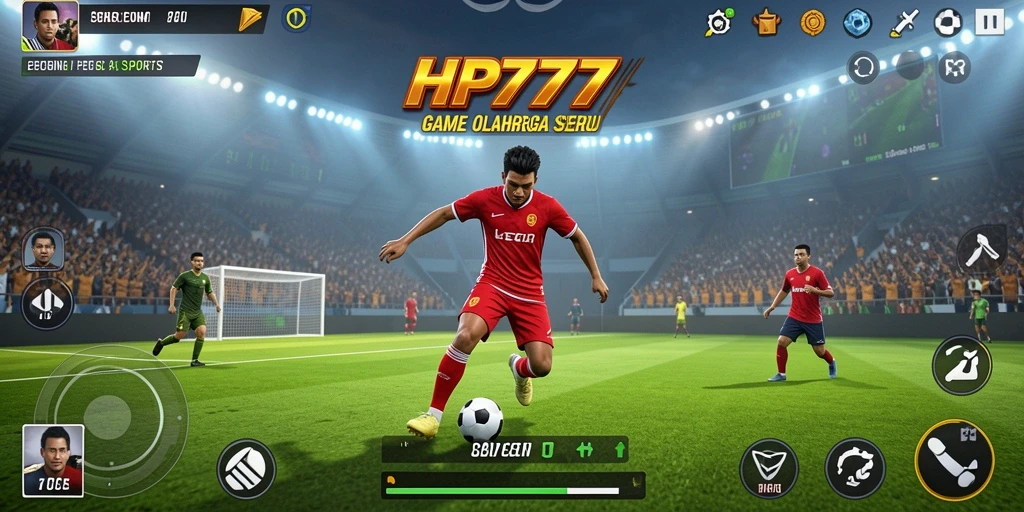 Screenshot utama HP777 menampilkan momen seru pertandingan olahraga.
