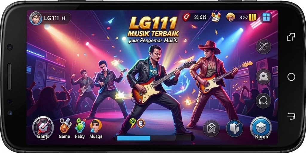 Screenshot gameplay LG111 menampilkan pemain menikmati permainan musik yang seru.