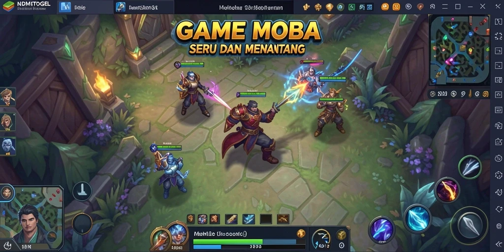 Screenshot gameplay NDMTOGEL menampilkan karakter dalam aksi tim.