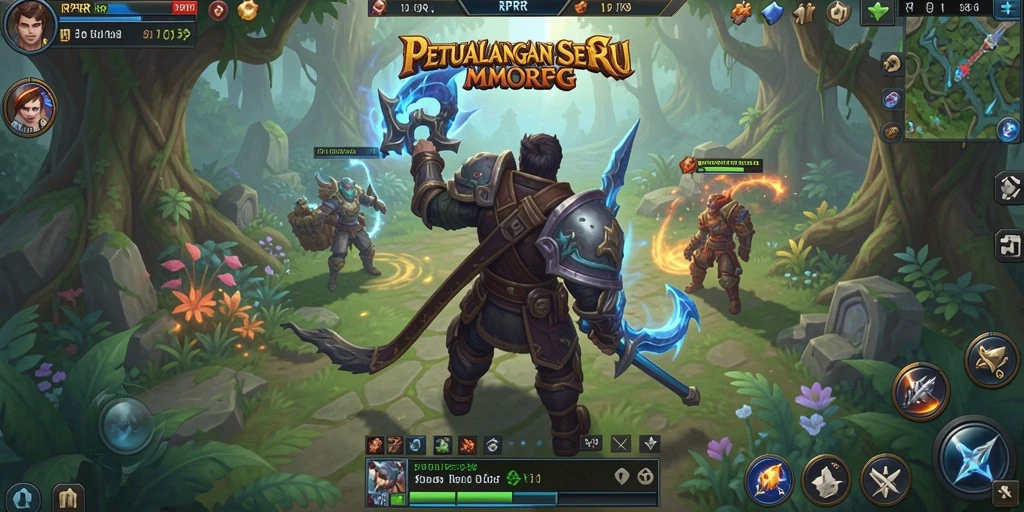 Tampilan gameplay epik RPRR dalam dunia MMORPG.
