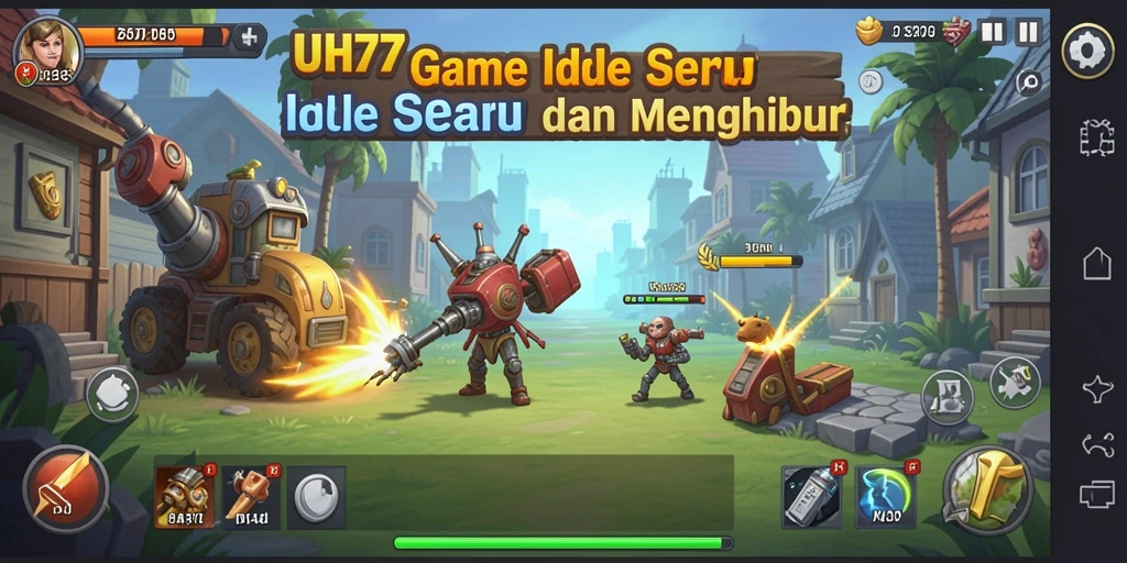 Tampilan gameplay UH77 yang seru dan menampilkan berbagai karakter.