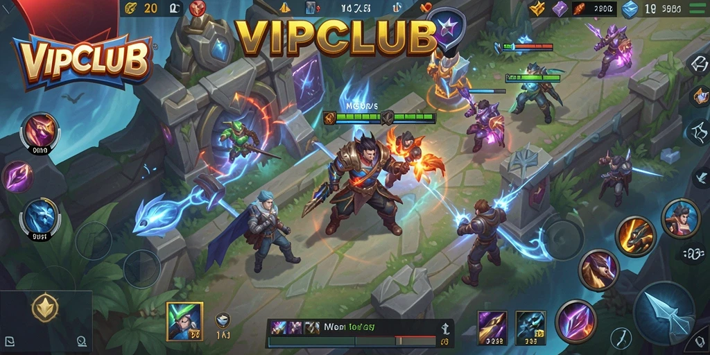 Tampilan gameplay MOBA yang menarik dan kompetitif dari VIPCLUB.