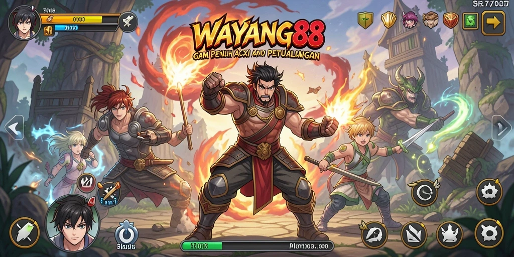 Tampilan menarik dari gameplay WAYANG88 dengan karakter Anime beraksi.