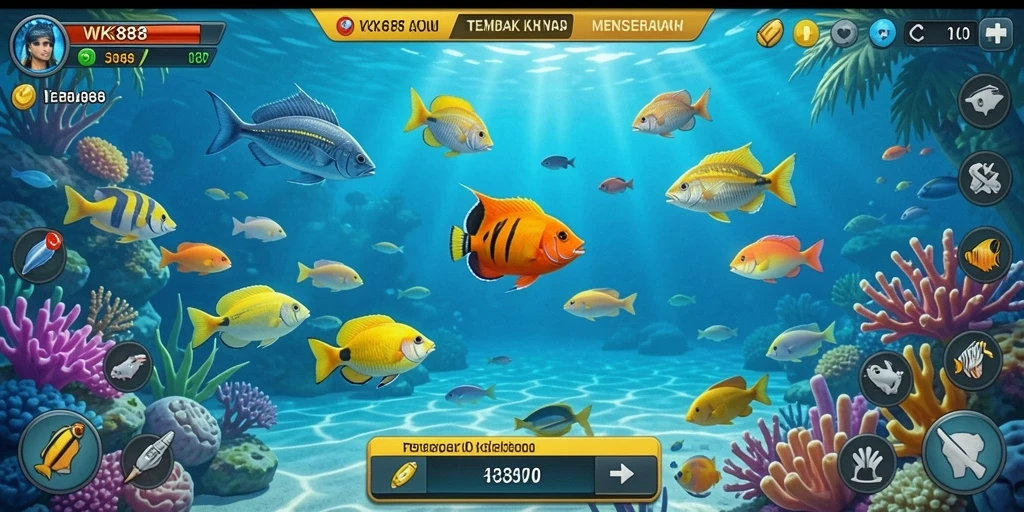 Tampilan gameplay Tembak Ikan yang menarik dan seru.